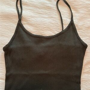 Green top crop tank